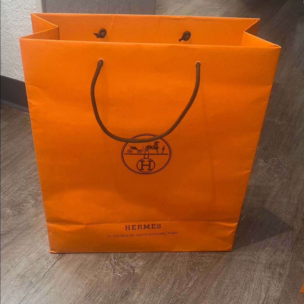 Hermes Orange Shopping Bag